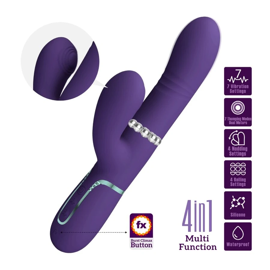 PRETTY LOVE - VIBRATEUR MULTIFONCTION G-SPOT VIOLET